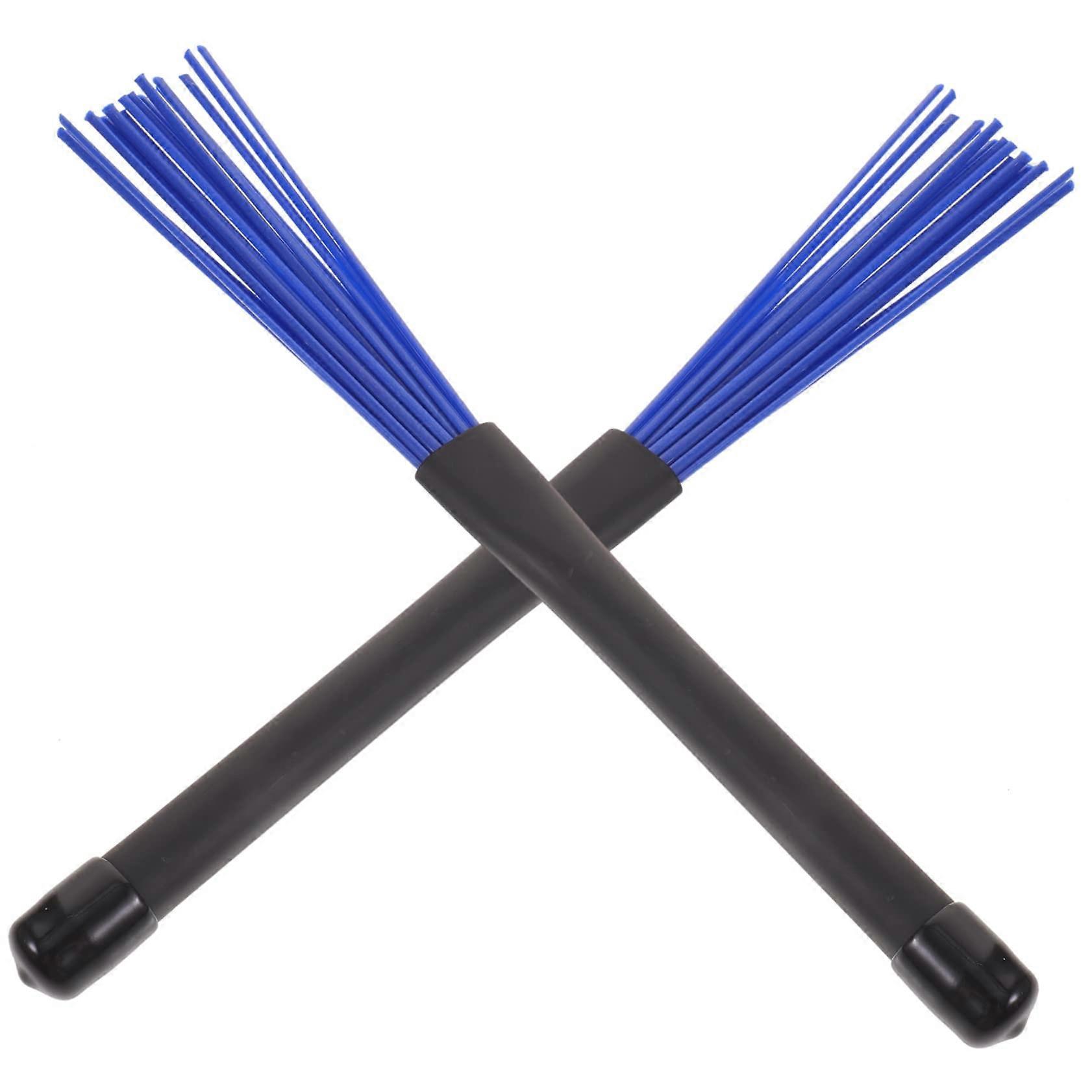 Drum Brushes Nylon Wire Retractable with Ergonomic NonSlip Handle for Jazz and Percussion