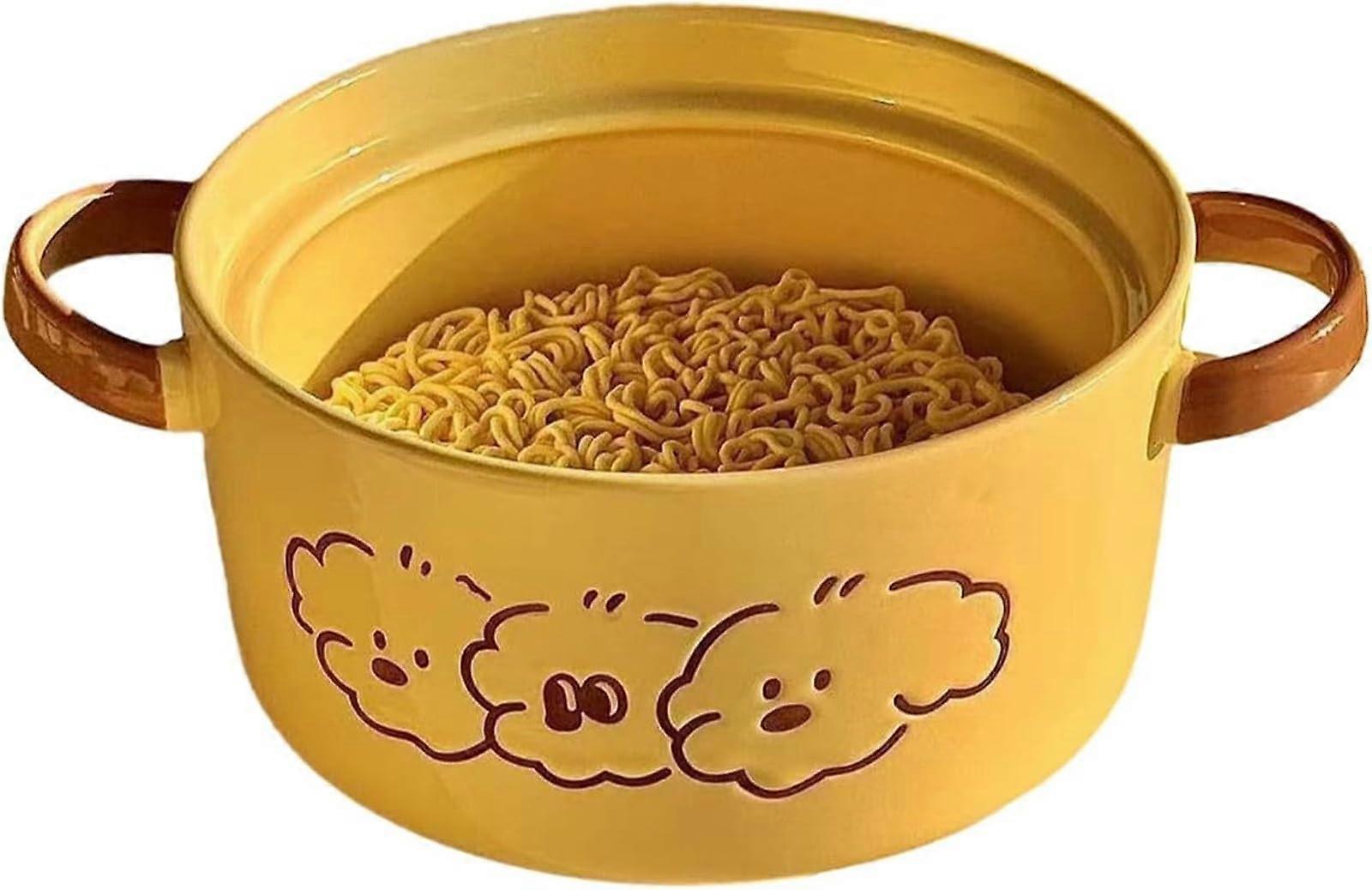 Ceramic Noodle Bowl Microwave Dishwasher Safe Scratch Resistant Durable Dinnerware Set
