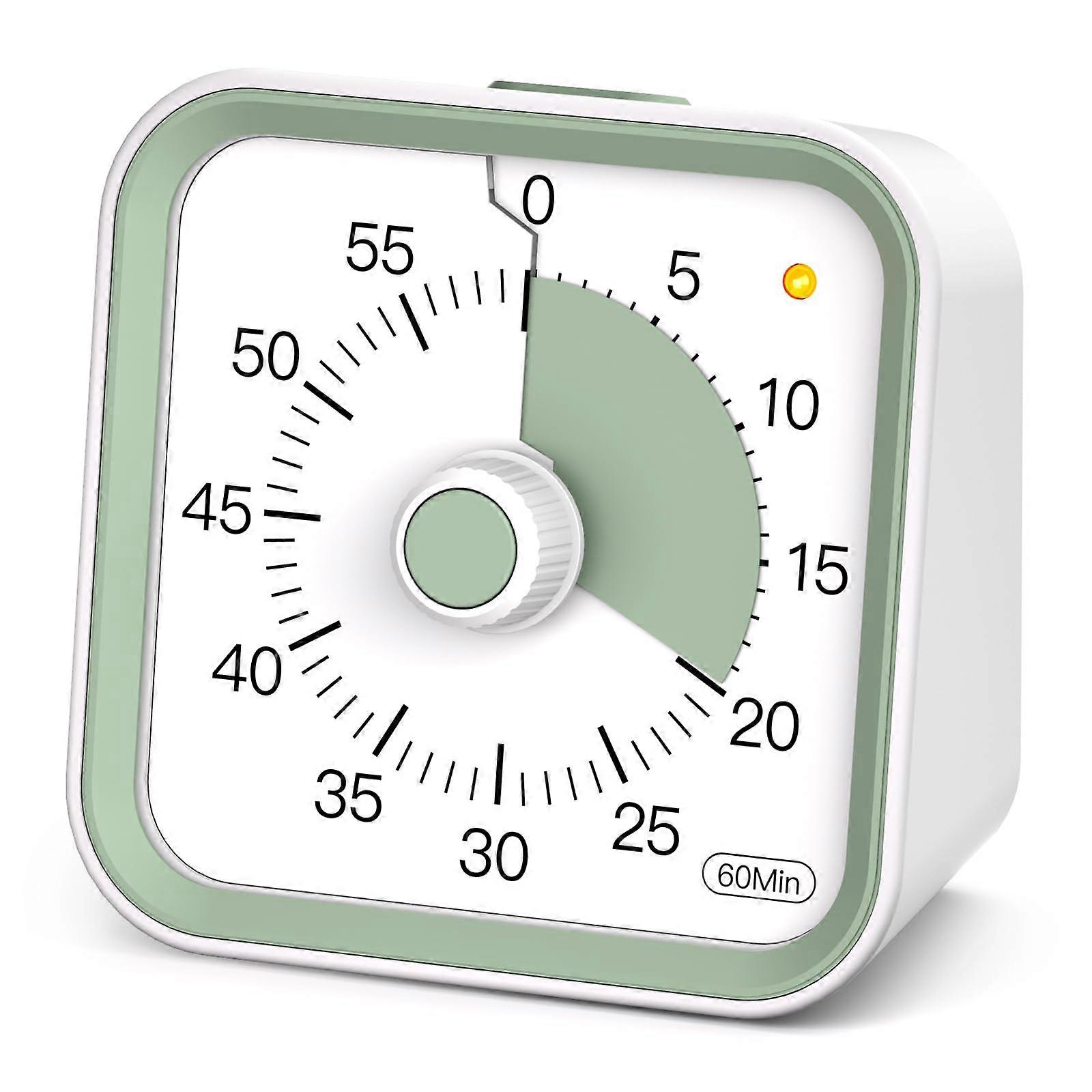 Visual Timer for Kids with Pause Button, 60 Minute Color Countdown for Classroom, Study and Cooking (White)