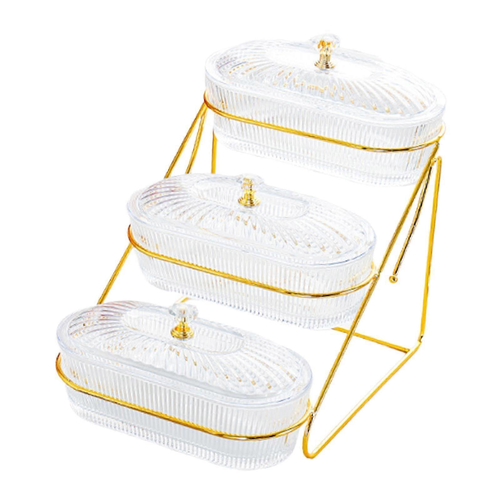 Clear Plastic Serving Platter with Elegant Nordic Design, MultiCompartment Snack Tray for Parties Ref: 5588