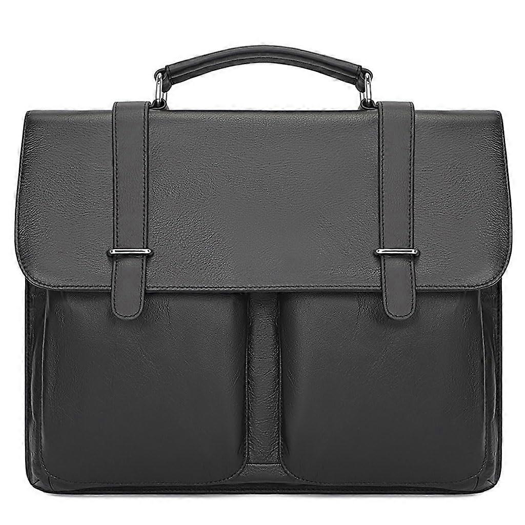 Men's Leather Briefcase with MultiLayer Storage,  Leather Messenger Shoulder Work Bag