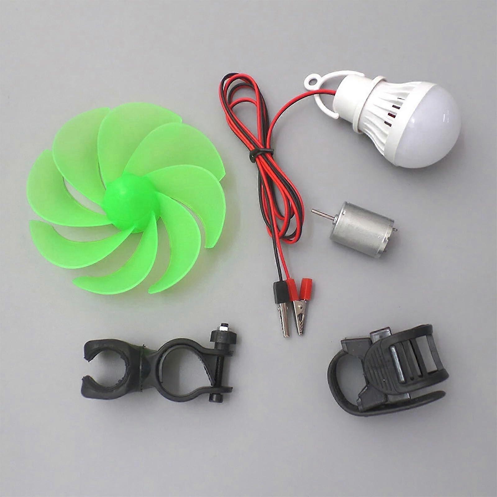 Mini Wind Turbine Generator Kit with LED Bulb, Durable UVProof Blades for DIY Science Projects