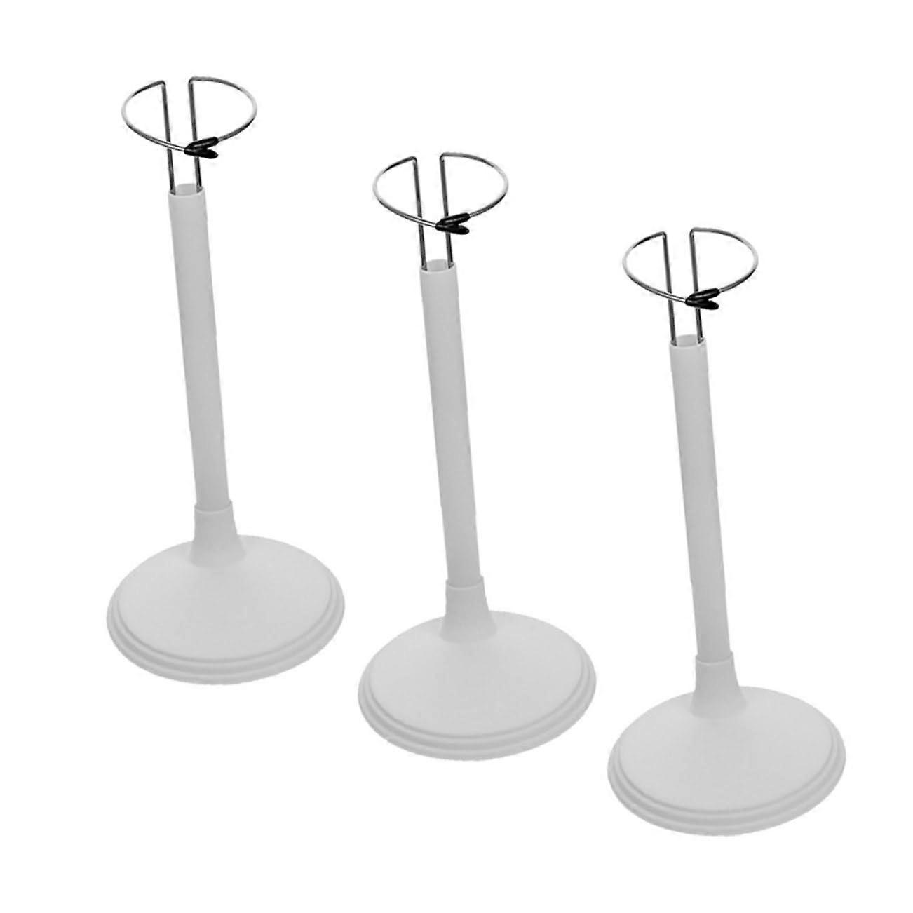 3pcs Adjustable PVC Doll Display Stand with Stable Wide Base for Action Figures and Shelf Decor