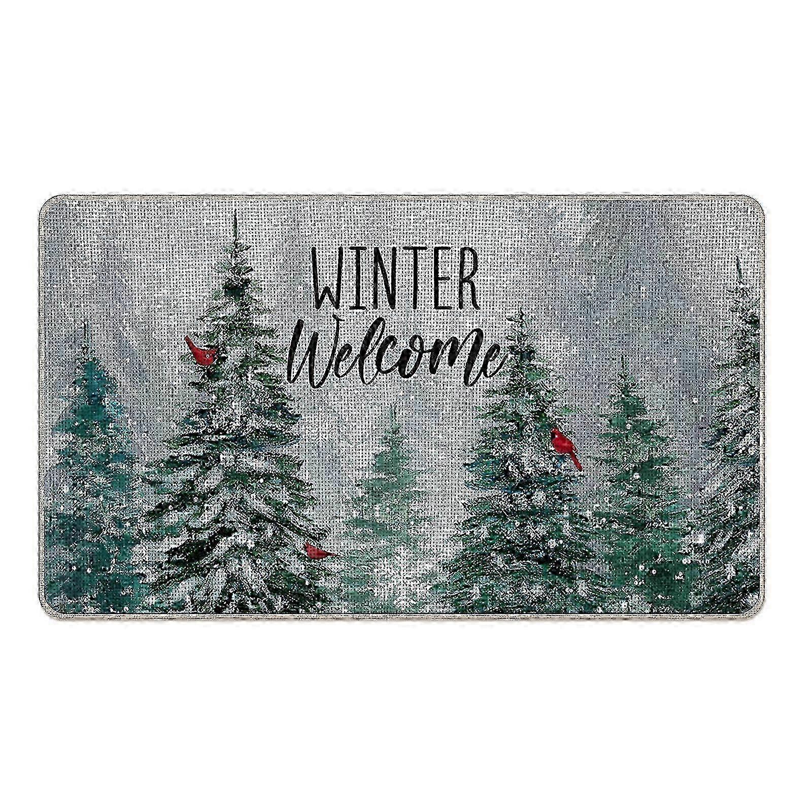 Winter Welcome Doormat,17x29