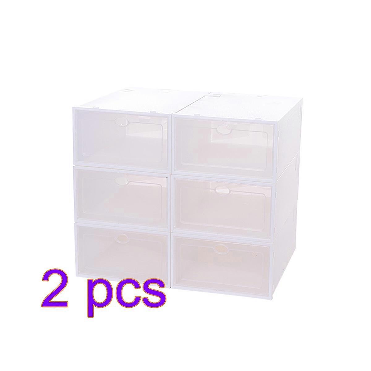 White Shoes Box Organizer for 12Pcs Stackable Plastic Shoe Containers