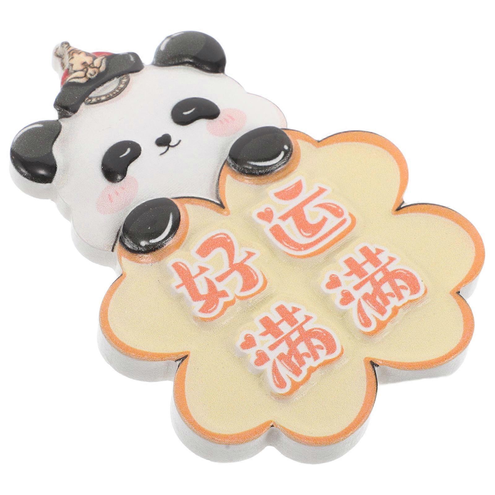 Panda Refrigerator Magnet Decorative Fridge Magnet for Kitchen Yellow