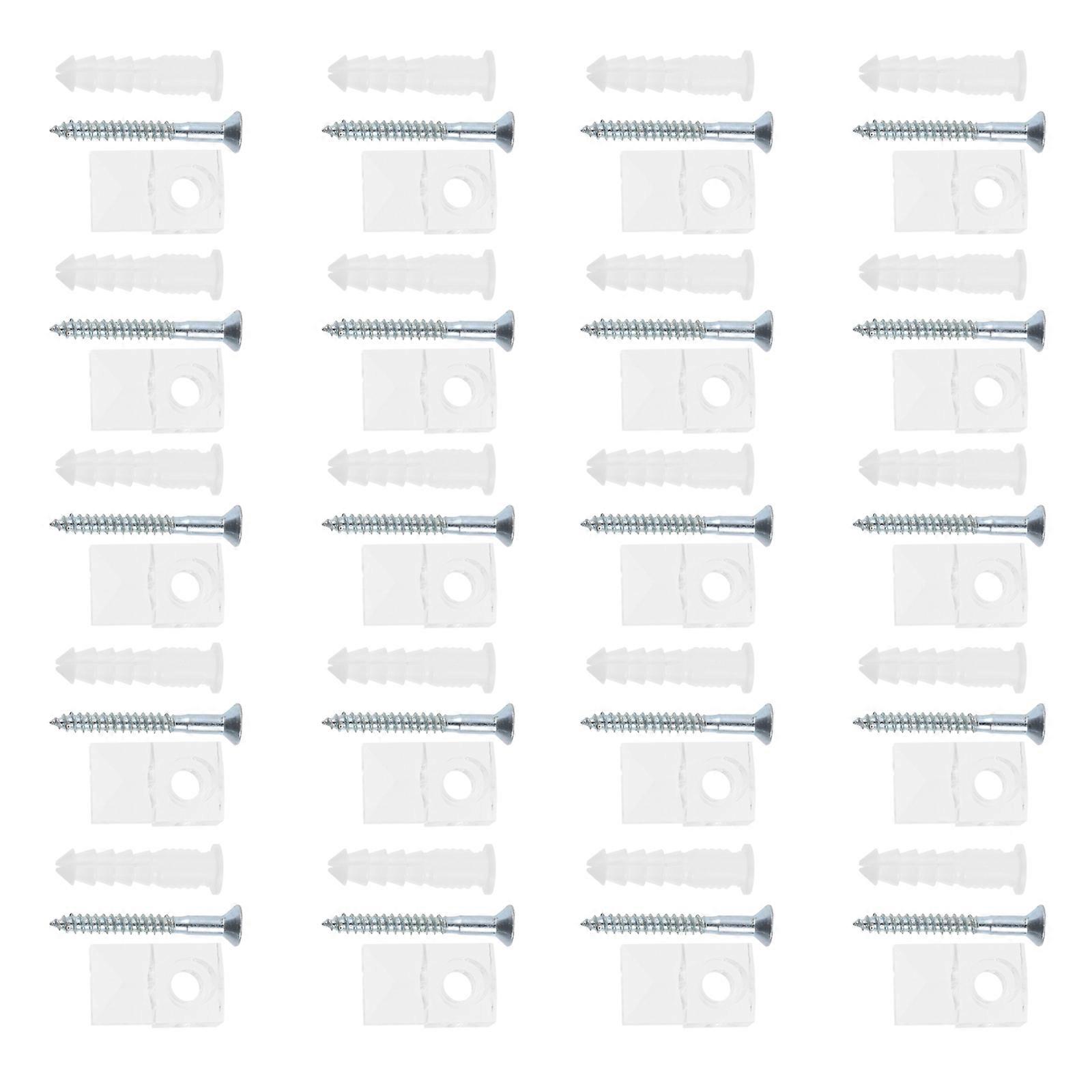 Mirror Fixing Clips Glass Holder Clips for Attaching Clamp 20Sets