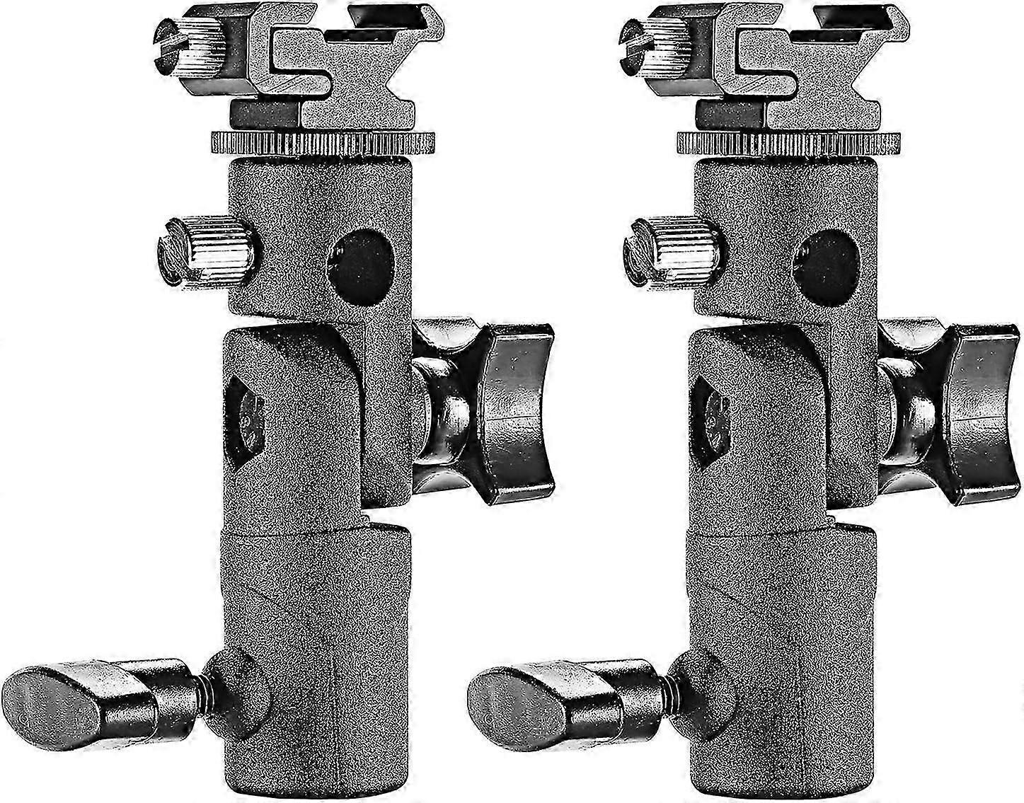 2 Pcs E Type Camera Flash Speedlite Mount Swivel Light Stand Bracket