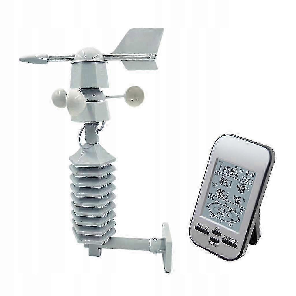 Bærbar anemometer 433 MHz vindmåler hvit
