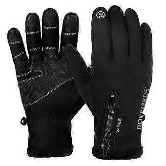 Guantes de frío extremo, impermeables y aislantes para palear nieve, hacer senderismo, trabajar y protegerse de temperaturas bajo cero. Negros.