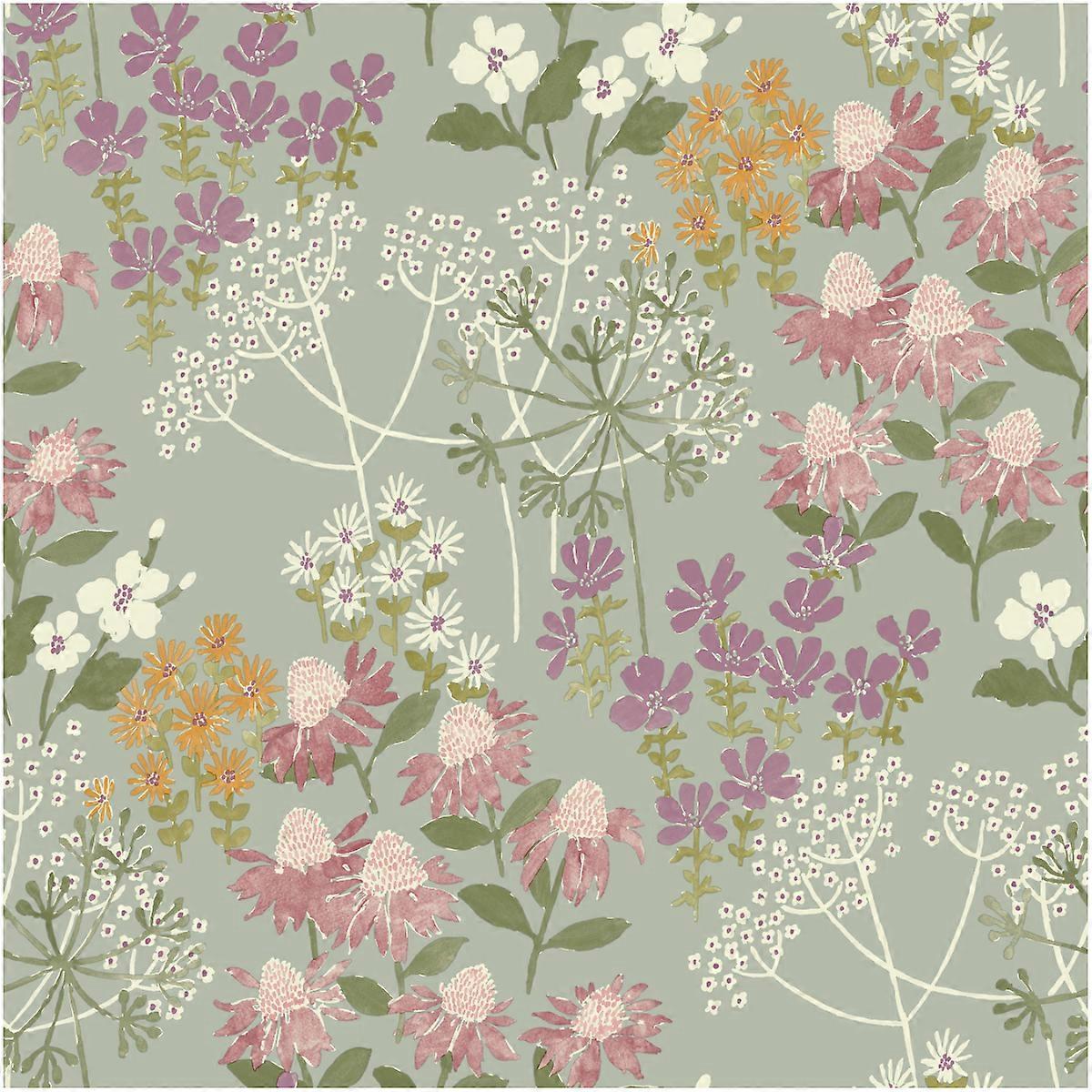 Pretty Floral Sage Wallpaper EXCLUSIVE