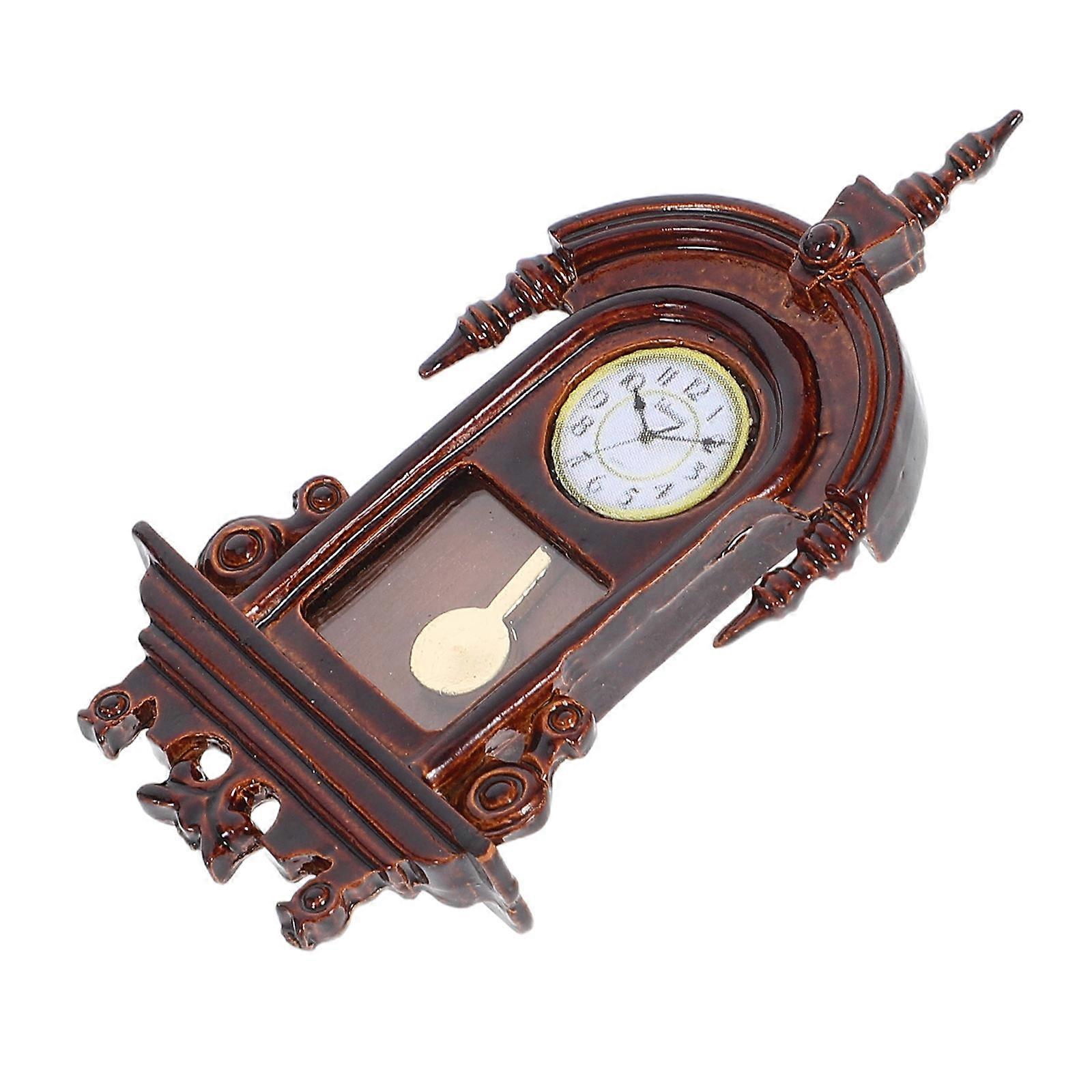 Miniature Wall Clock Retro Pendulum Clock Decoration 3Pcs for Decor