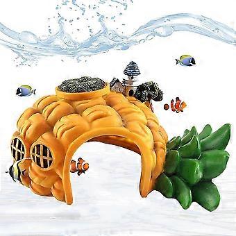 Fish Tank Decorations, Resin Pineapple Decorations, Small Betta Aquarium Ornament, Cave Landscaping