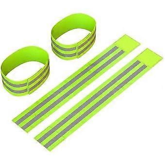High Visibility Reflective Ankle Bands & Wristbands - 2 Pairs, Adjustable, Lightweight, Perfect for Outdoor Activities