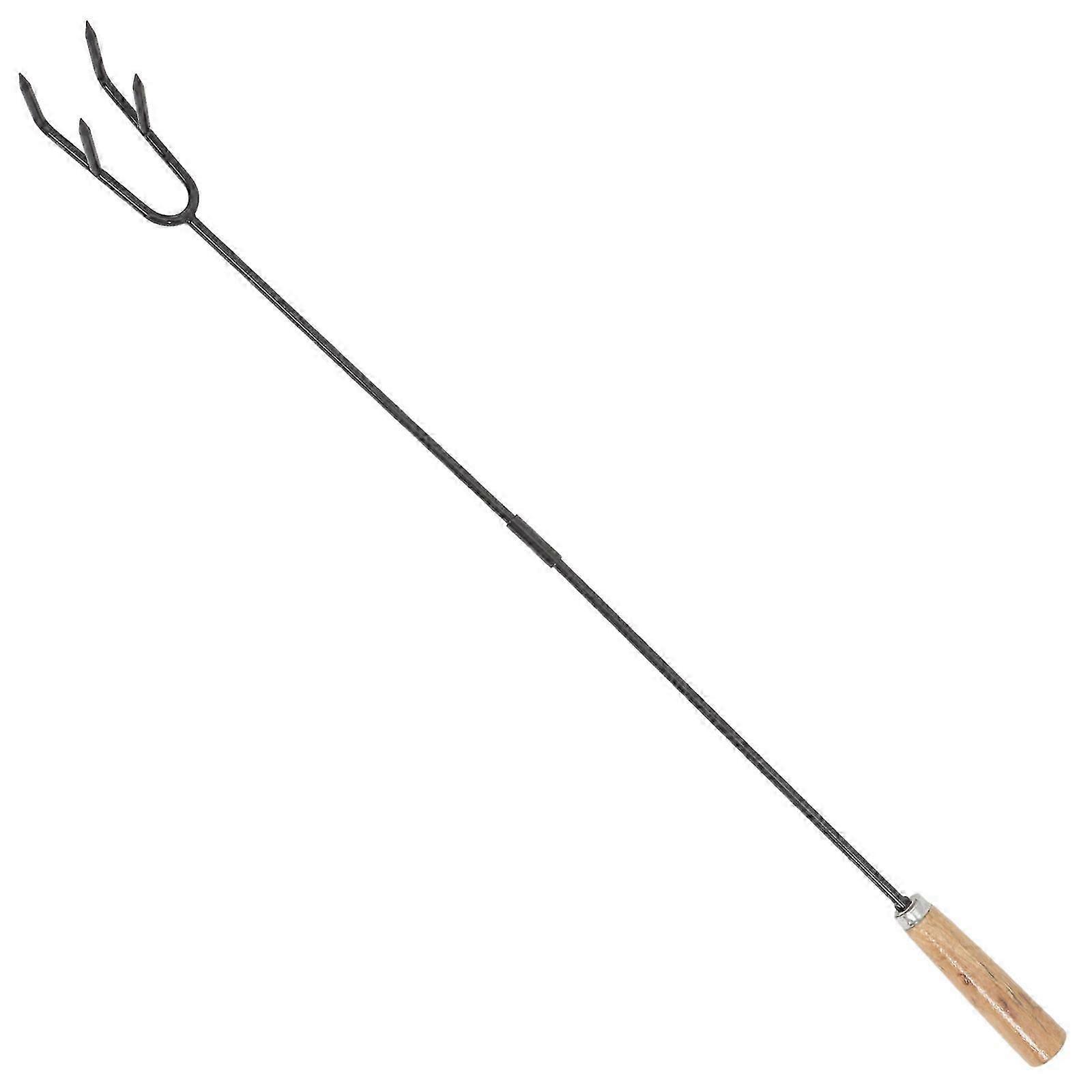 Long Handled Fire Hook for Camping Fire Pit Tool with Ergonomic Grip