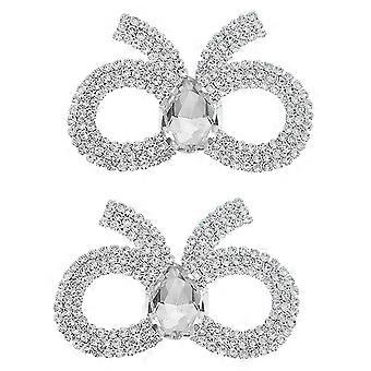 1 Paar Bowknot Strass Damen Schuhe Clips High Heel Frauen Glänzende Schuhschnallen