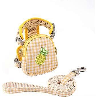 Liangnv Haustierrucksack Geschirr mit Leine für Katze Kleiner Hund Selbst Mini Carrier Rucksack Tasche Satteltaschen Welpentasche mit Trainingsleine für Hündchen