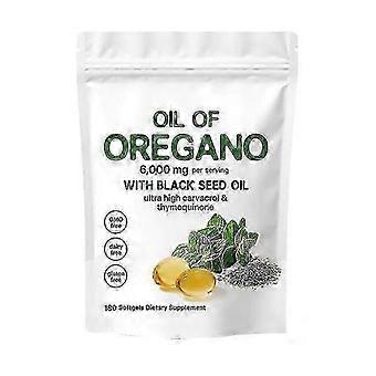 Oregano-olie Zwarte komijnolie 6000 mg Voedingsgels en kauwtabletten 180 stuks 25-26