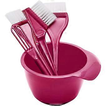 1 set haarverfkom en kwastset met haarverfgereedschap, inclusief roerstaafje voor verfcrème en mengkom voor zelf thuis kleuren.