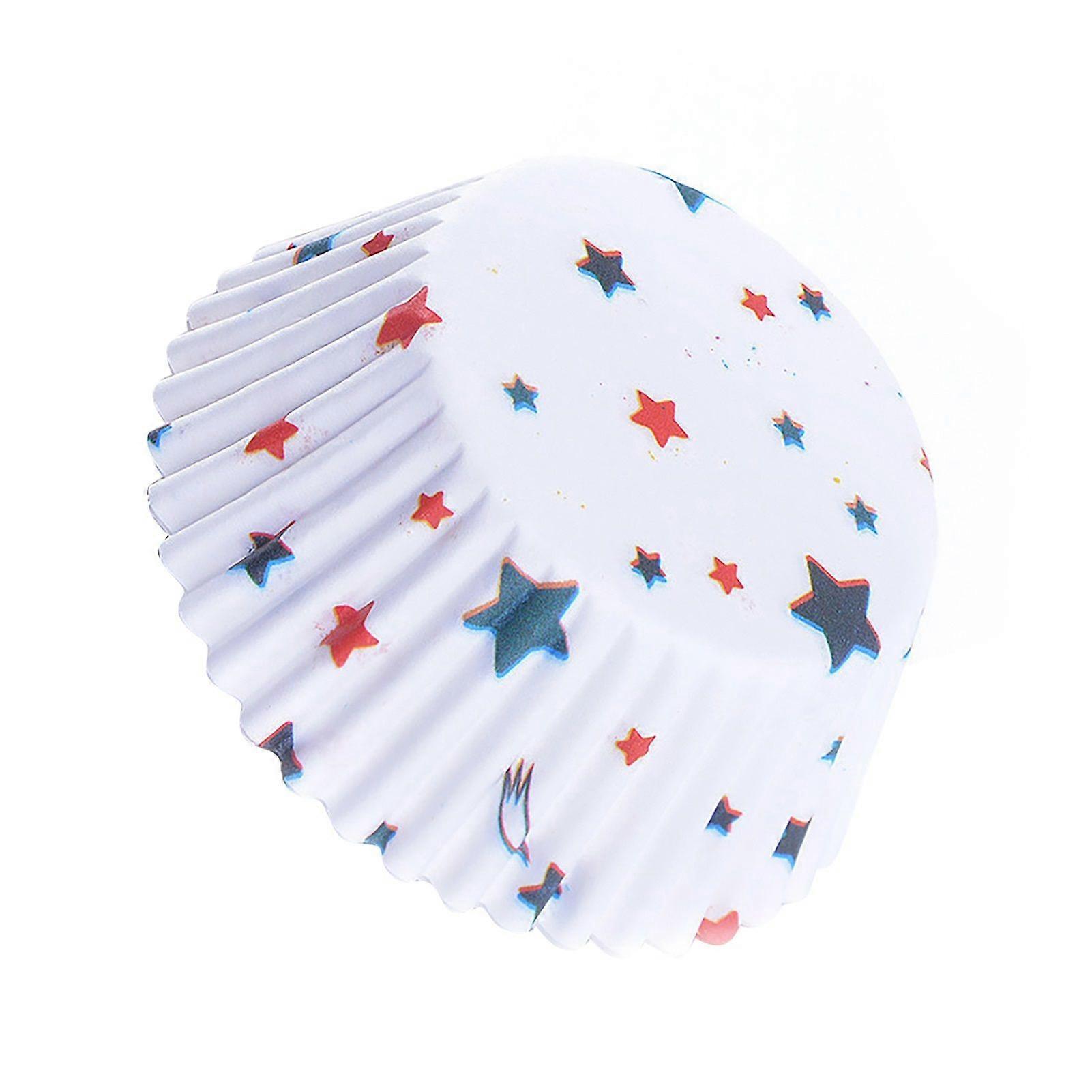 100Pcs Star Pattern Paper Cupcake
