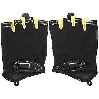 Gants de sport demi-doigts en nylon, 1 paire, noirs, résistants à l'entraînement
