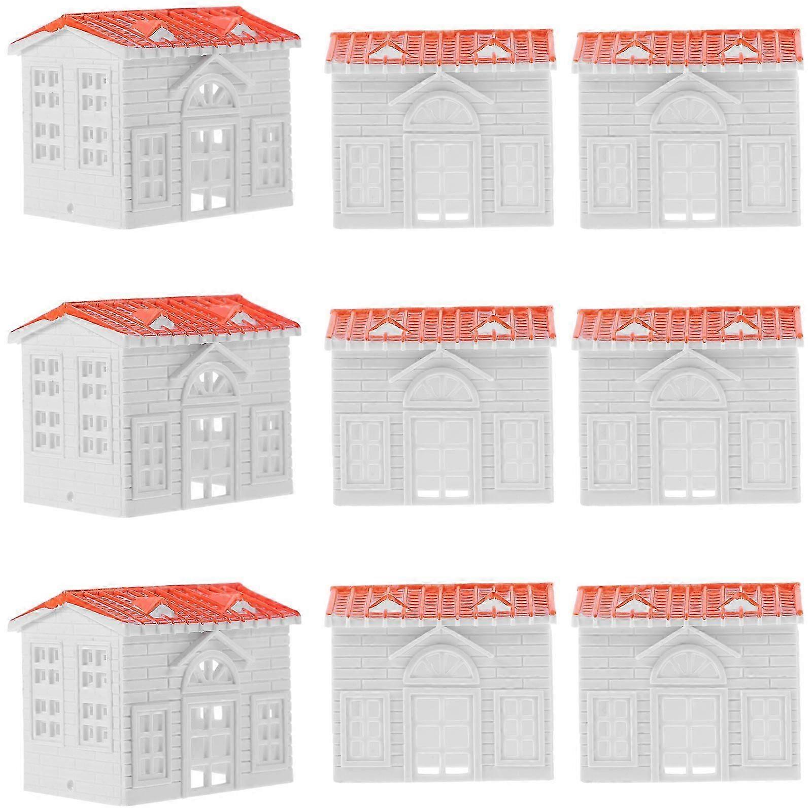 Simulation Villa Models ABS Small Building Models for Decoration Use 10Pcs