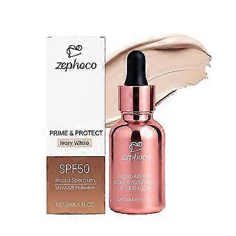 Fondotinta solare da 30 ml che cambia colore, con protezione ad ampio spettro e copertura naturale per un look effetto "viso nudo".