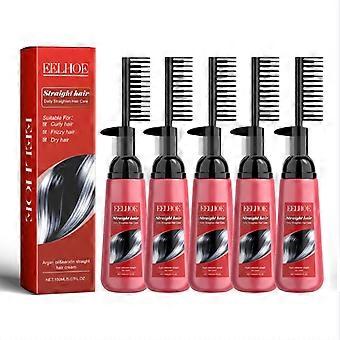 1-5x Moroccan Hair Straightening Cream - Deep Moisturizing & Smoothing for Dry, Damaged, and Split Ends - Enriched with Argan Oil & Hydrolyzed Keratin