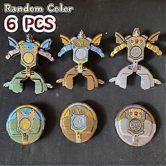 Finger Gyro Toy Set, 6 Pcs Deformable Transforming Robot Gyroscopes, Random Color Sensory Fidget Rotators for Party Favors Easter Gifts