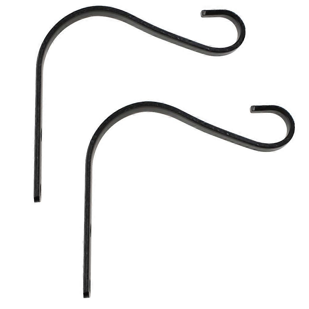 2Pcs Plant Hook Rustic Iron Wall Light Hook Hanger Lantern Bracket (Black)
