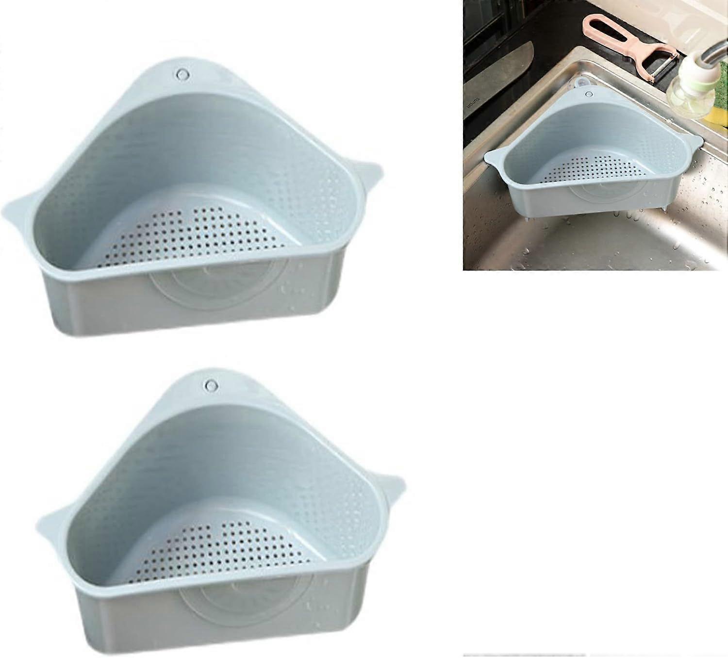 2 pieces sink filter rack triangular storage rack. Sink organizer.