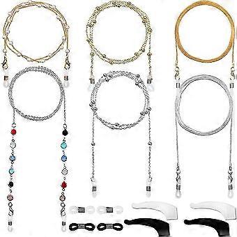 Multiple Options 6 Pieces Glasses Chains Stylish Glasses Retainer Beads Glasses Strap Holder