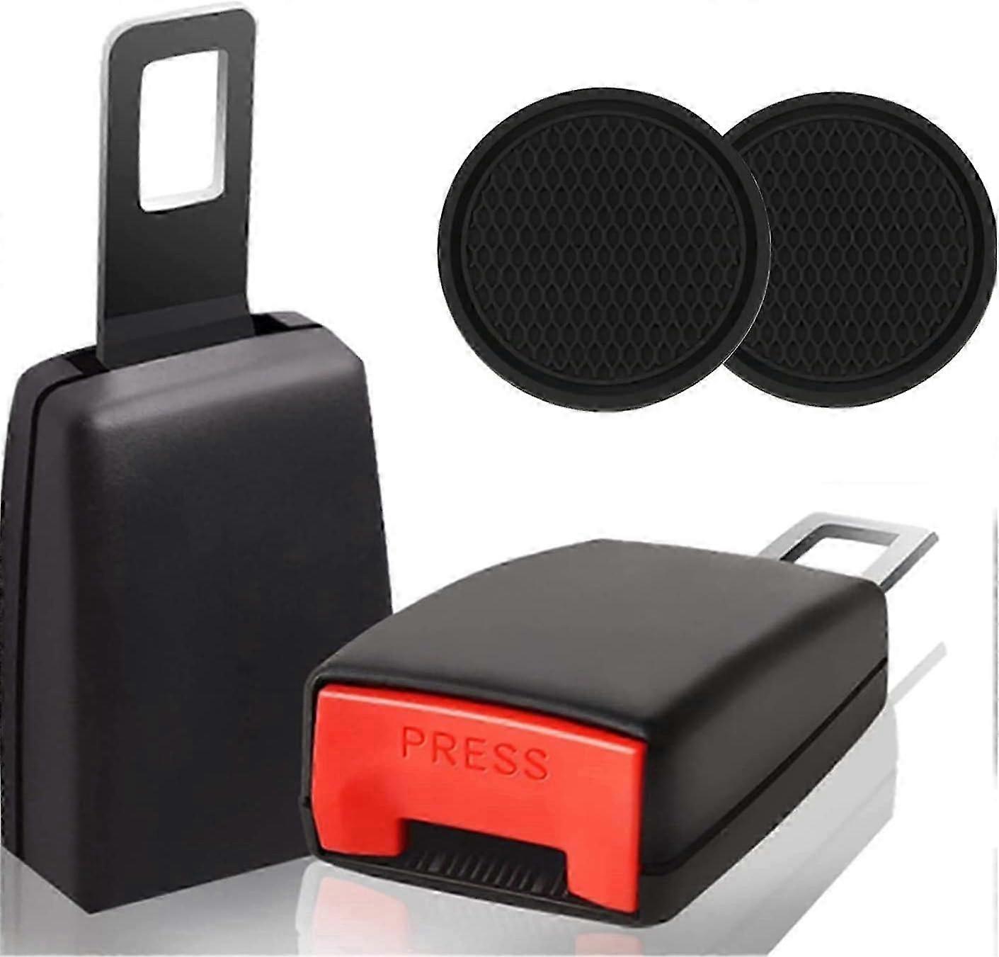 2 Pack+2 Pack,Round Silicone Car Coasters, Black-xxy