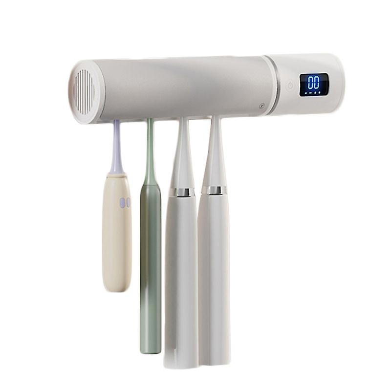 Uv Toothbrush Sanitizer Holder Wall Mounted Fan Drying Function