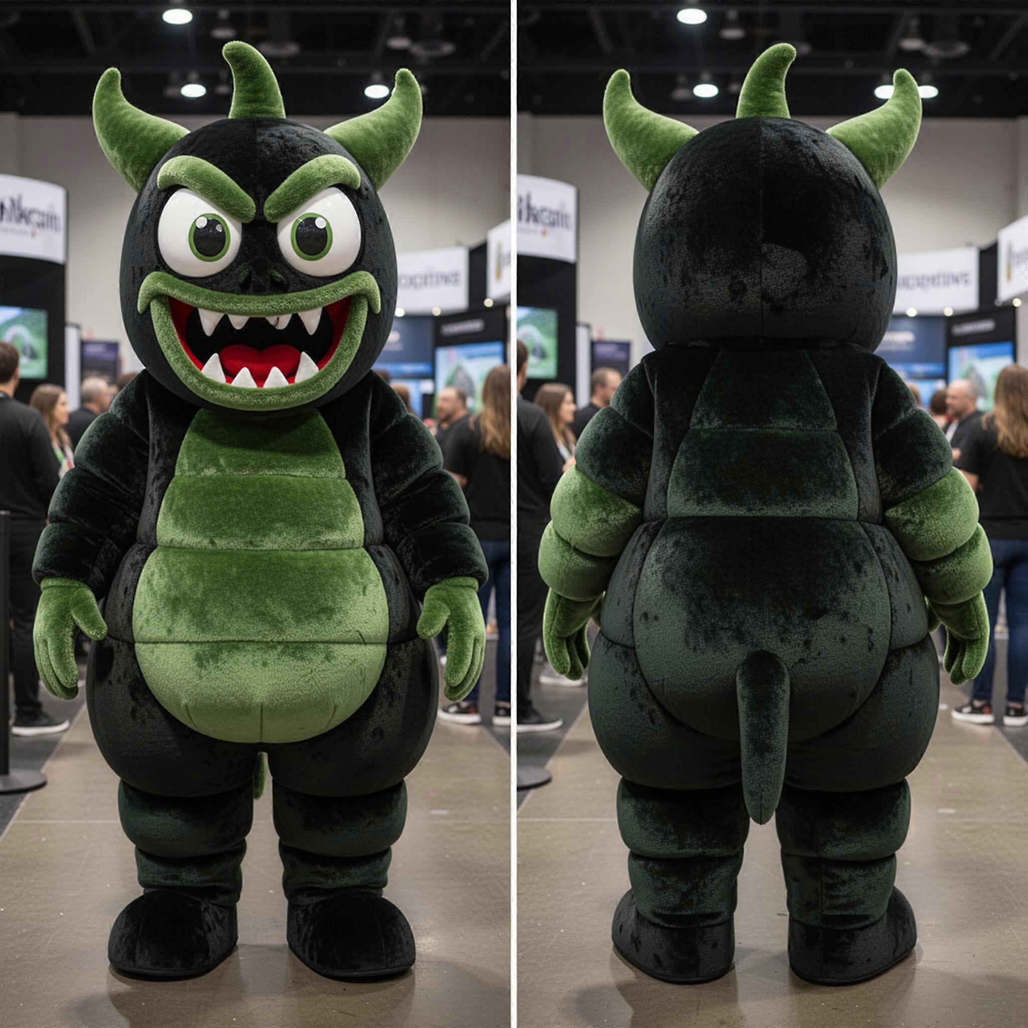 MASTICOT Olive Green Mischievous Demon Mascot