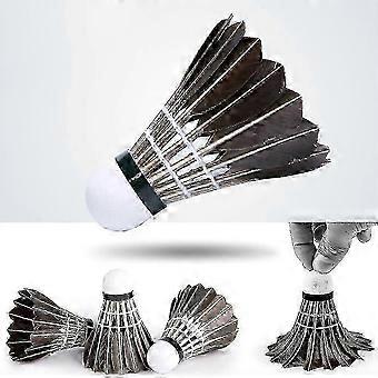 Black Goose Feather Badminton Shuttlecocks, PV Cork Head, for Amateur Training & Recreation, 6 Pcs with Tube