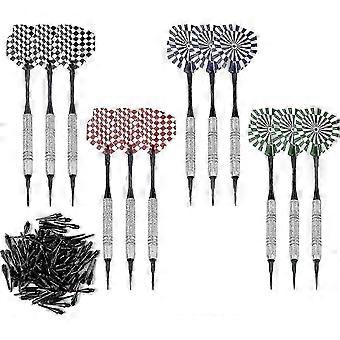100-Pack Soft Tip Darts with 14g Weight Complete with Dart Flights and Plastic Tips