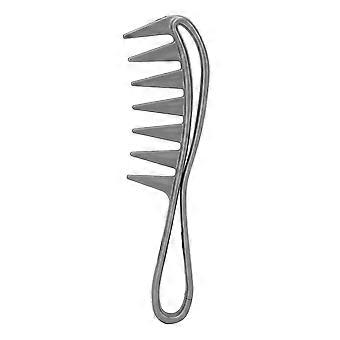 Profissional Wide Tooth Hair Detangler Antiestático Pente Desembaraçando Salão Pente Styling (Cinza)