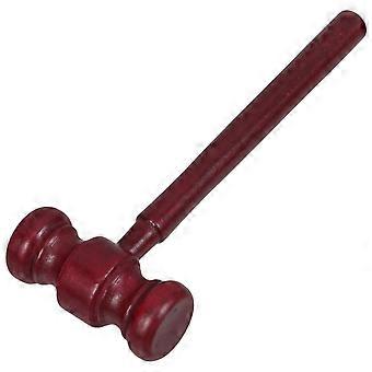 Wooden Judge Gavel Toy Hammer for Kids Playtime Dark Red