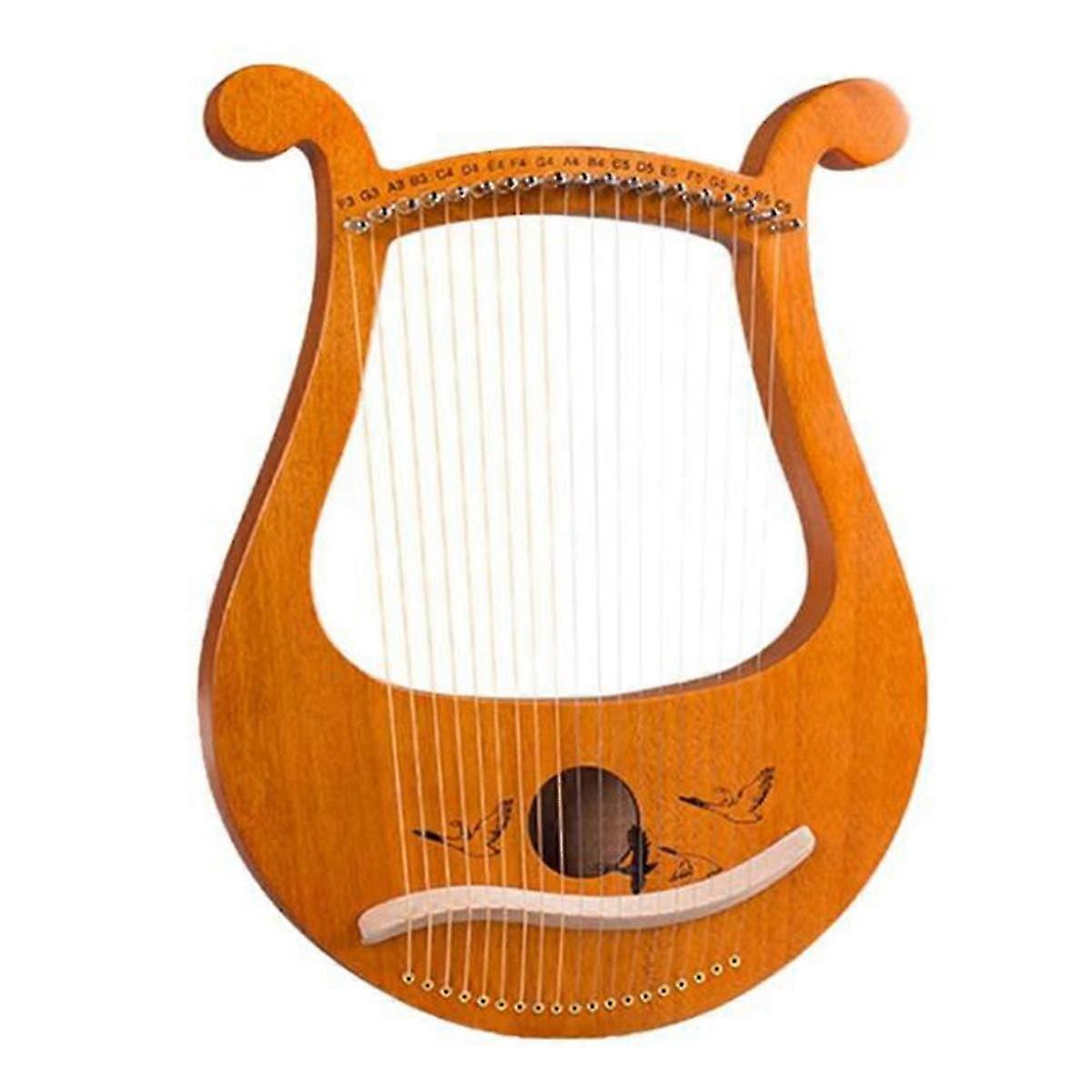 19 string lyre harp with Greek violin patterns