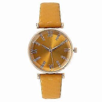 Women's Watch Roman Dial Quartz 26-27s Woven Leather Strap