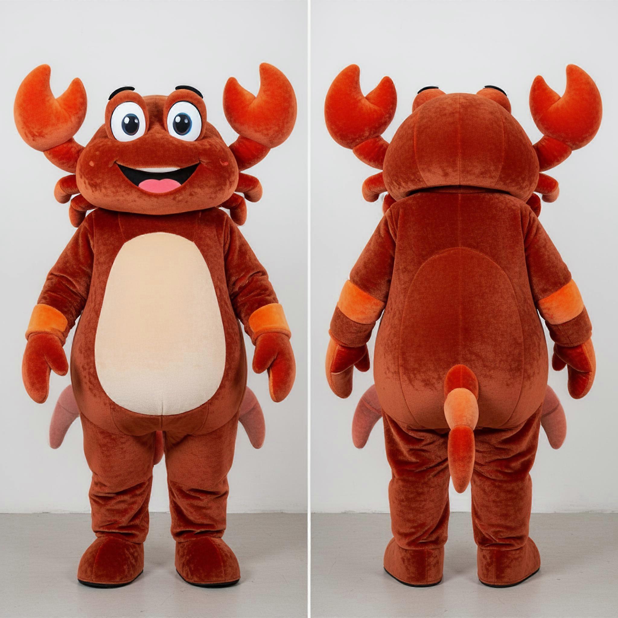 MASTICOT Rust Colored Rounded Crab Mascot