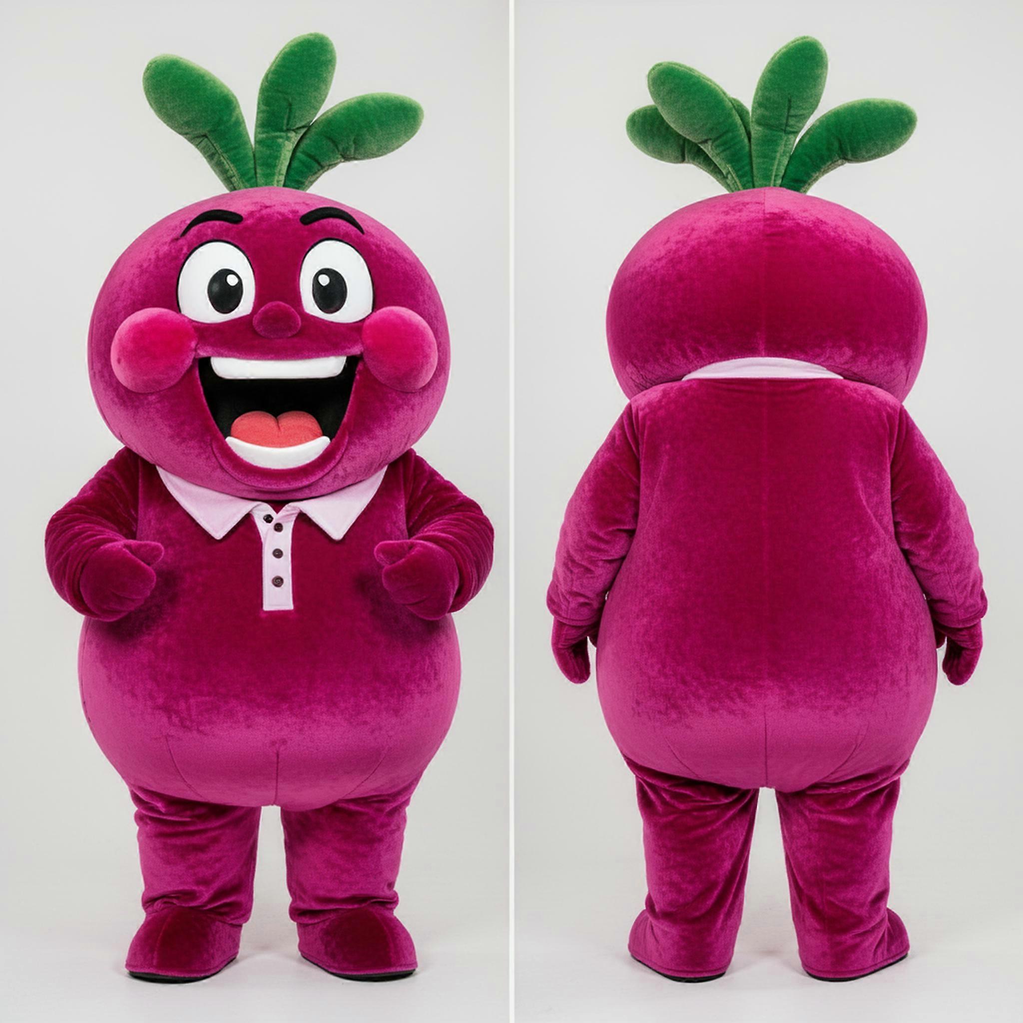MASTICOT Magenta Plush Padded Radish Mascot