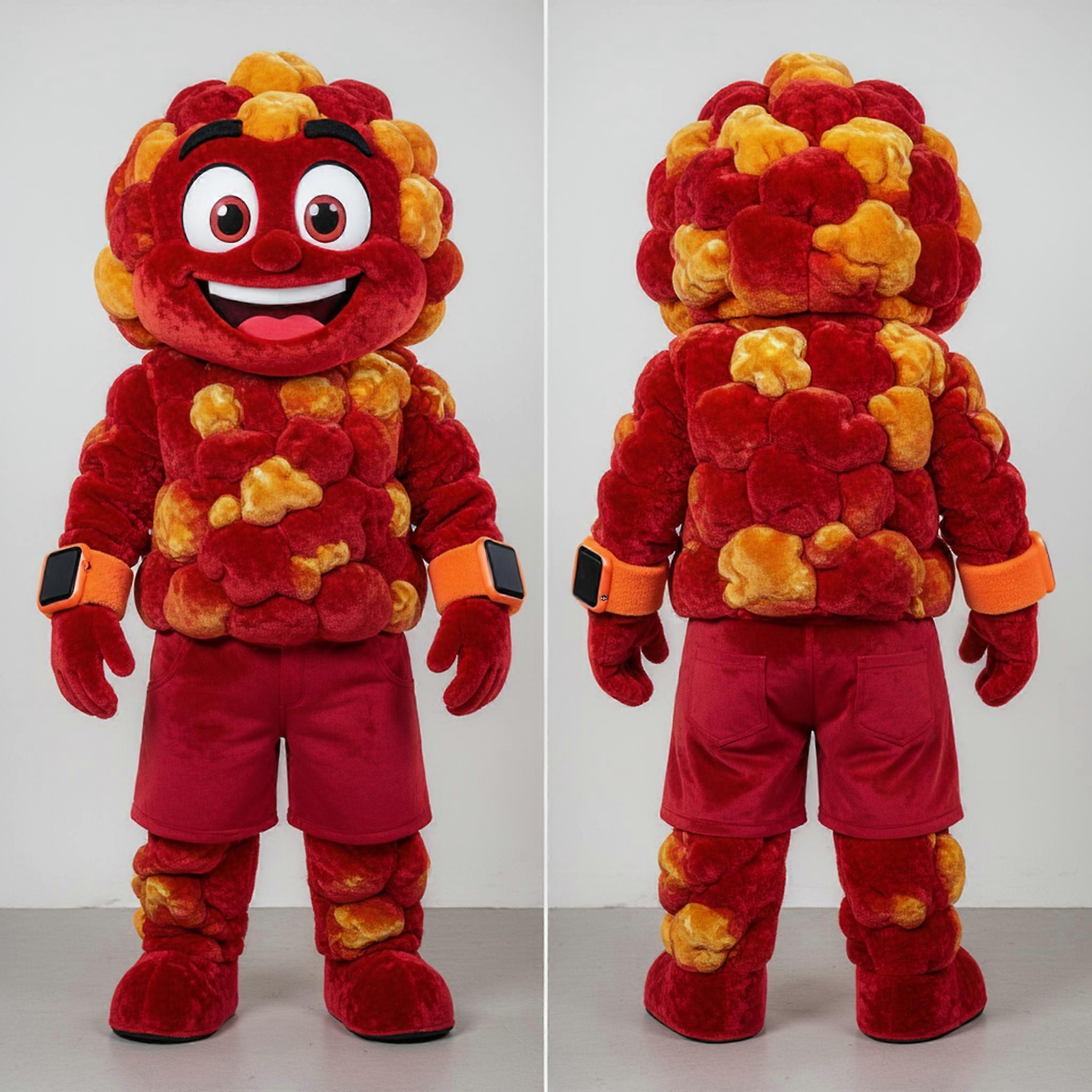 MASTICOT Crimson Padded Pop Corn Mascot