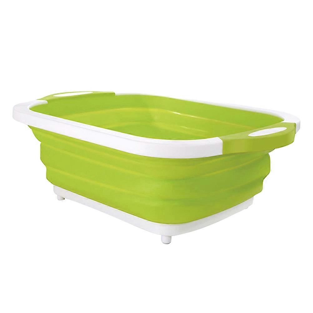 Multi-Function Folding Cutting Board for Kitchen Use 2Pcs Green Fruit and Vegetable Basket