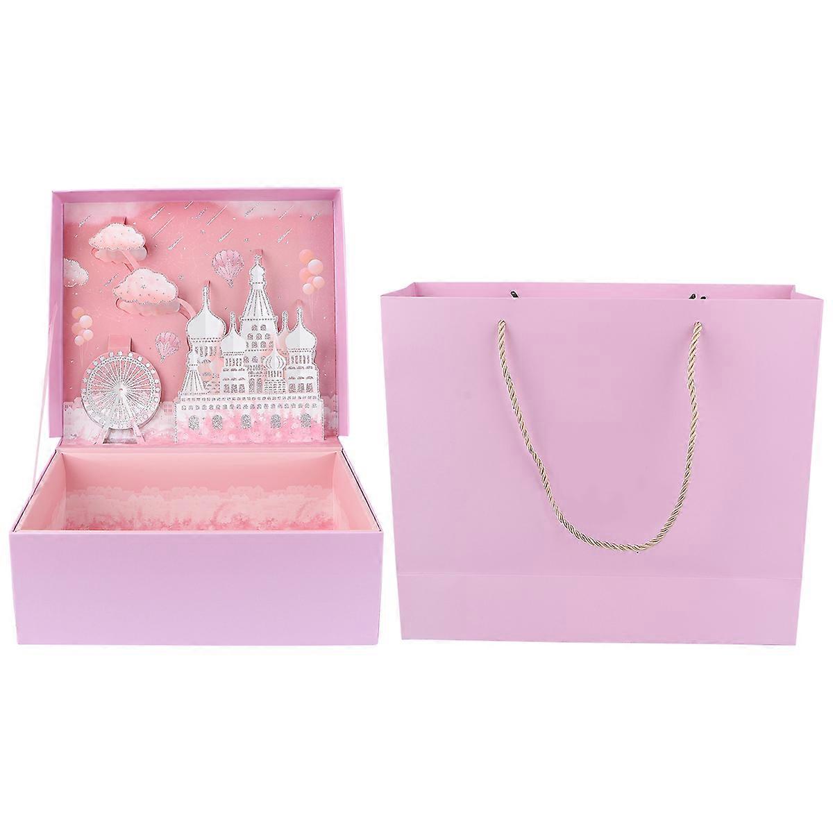 Packaging Box Gift Box for Gift Decor 1Set Pink Present Accessory