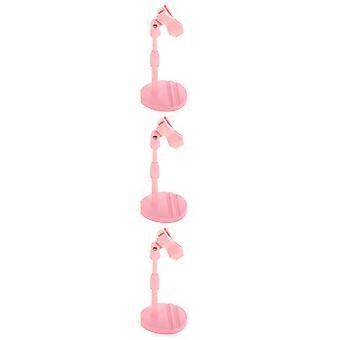 Pink Telescopic Nail Art Lamp Stand 3Pcs for Home and Salon Use