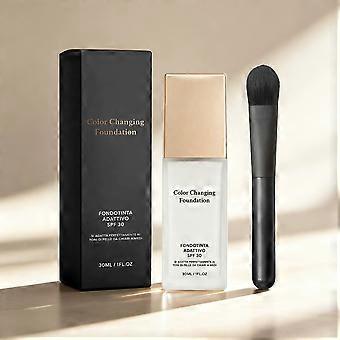 Shade Adapting Face Foundation 30ml with Application Brush, Smooth Light Coverage to Help Create a Fresh Looking Base Without Caking