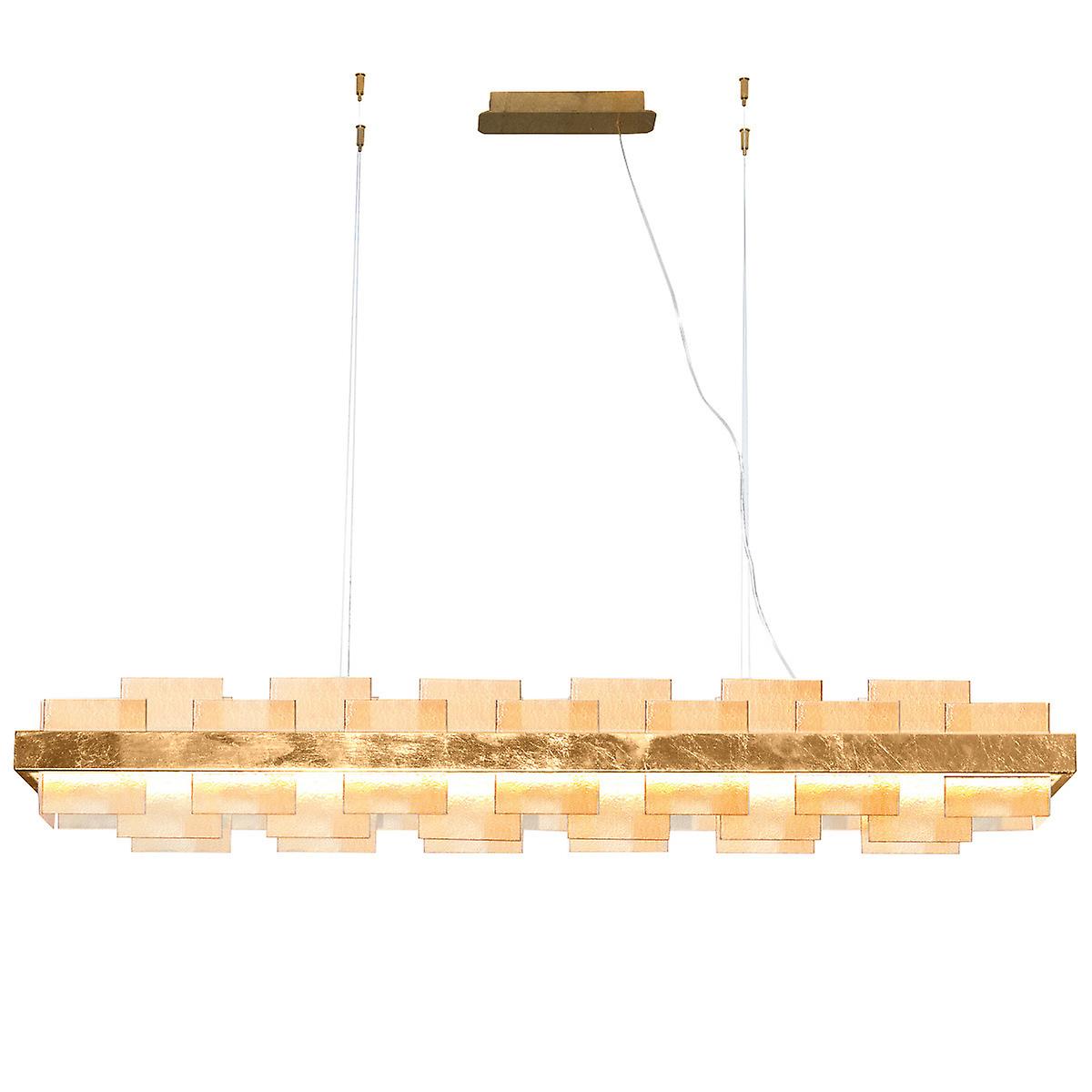 Rettangolo Led Straight Bar Pendant Ceiling Light Gold Leaf