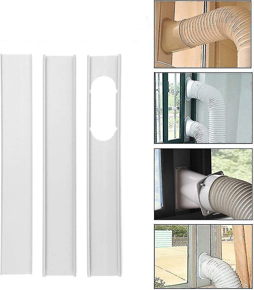 DUqi 3pcs 1.9m Adjustable Window Slide Kit Plate Air Conditioner Vent Shield For Portable Air Condit